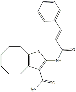 2-(cinnamoylamino)-4,5,6,7,8,9-hexahydrocycloocta[b]thiophene-3-carboxamide Struktur