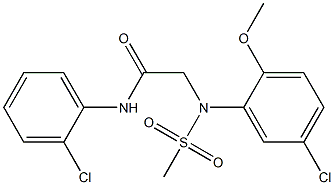 2-[5-chloro-2-methoxy(methylsulfonyl)anilino]-N-(2-chlorophenyl)acetamide Struktur