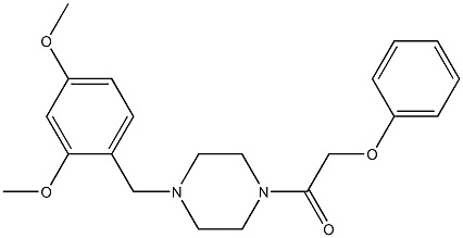 1-{[2,4-bis(methyloxy)phenyl]methyl}-4-[(phenyloxy)acetyl]piperazine Struktur