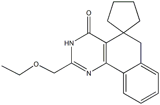 2-(ethoxymethyl)-5,6-dihydrospiro(benzo[h]quinazoline-5,1'-cyclopentane)-4(3H)-one Struktur