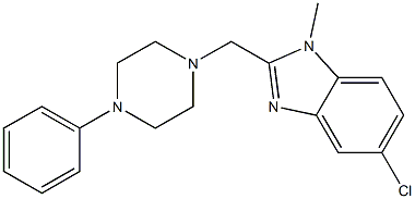 5-chloro-1-methyl-2-[(4-phenyl-1-piperazinyl)methyl]-1H-benzimidazole Struktur