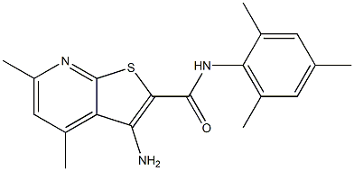 3-amino-N-mesityl-4,6-dimethylthieno[2,3-b]pyridine-2-carboxamide Struktur