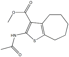 methyl 2-(acetylamino)-5,6,7,8-tetrahydro-4H-cyclohepta[b]thiophene-3-carboxylate Struktur