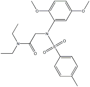 2-{2,5-dimethoxy[(4-methylphenyl)sulfonyl]anilino}-N,N-diethylacetamide Struktur