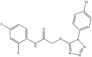 2-{[1-(4-chlorophenyl)-1H-tetraazol-5-yl]sulfanyl}-N-(2,4-difluorophenyl)acetamide Struktur