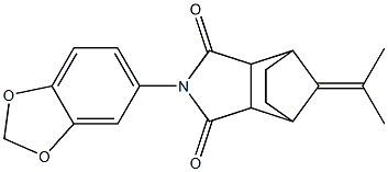 4-(1,3-benzodioxol-5-yl)-10-(1-methylethylidene)-4-azatricyclo[5.2.1.0~2,6~]decane-3,5-dione Struktur