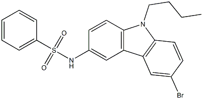 N-(6-bromo-9-butyl-9H-carbazol-3-yl)benzenesulfonamide Struktur