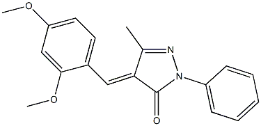 4-(2,4-dimethoxybenzylidene)-5-methyl-2-phenyl-2,4-dihydro-3H-pyrazol-3-one Struktur