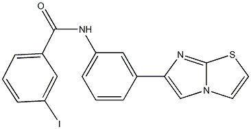 N-(3-imidazo[2,1-b][1,3]thiazol-6-ylphenyl)-3-iodobenzamide Struktur