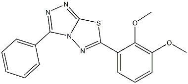 6-(2,3-dimethoxyphenyl)-3-phenyl[1,2,4]triazolo[3,4-b][1,3,4]thiadiazole Struktur