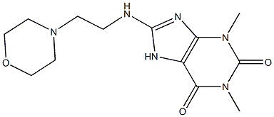 1,3-dimethyl-8-{[2-(4-morpholinyl)ethyl]amino}-3,7-dihydro-1H-purine-2,6-dione Struktur