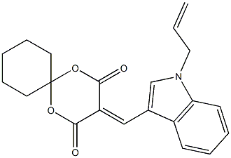 3-[(1-prop-2-enyl-1H-indol-3-yl)methylidene]-1,5-dioxaspiro[5.5]undecane-2,4-dione Struktur