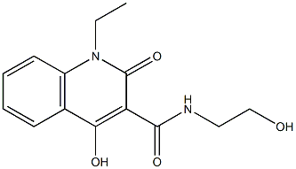 1-ethyl-4-hydroxy-N-(2-hydroxyethyl)-2-oxo-1,2-dihydro-3-quinolinecarboxamide Struktur