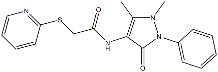 N-(1,5-dimethyl-3-oxo-2-phenyl-2,3-dihydro-1H-pyrazol-4-yl)-2-(2-pyridinylsulfanyl)acetamide Struktur