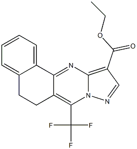 ethyl 7-(trifluoromethyl)-5,6-dihydrobenzo[h]pyrazolo[5,1-b]quinazoline-11-carboxylate Struktur