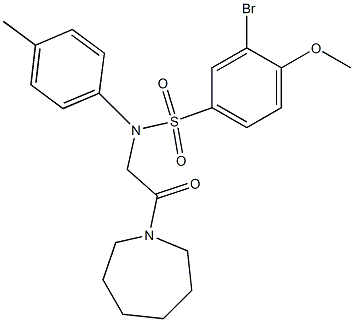 N-(2-azepan-1-yl-2-oxoethyl)-3-bromo-4-methoxy-N-(4-methylphenyl)benzenesulfonamide Struktur