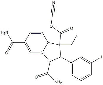 ethyl 3,6-bis(aminocarbonyl)-1-cyano-2-(3-iodophenyl)-1,2,3,8a-tetrahydro-1-indolizinecarboxylate Struktur