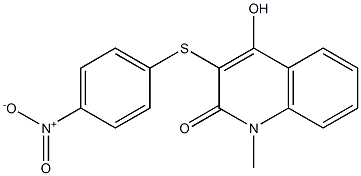 4-hydroxy-3-({4-nitrophenyl}sulfanyl)-1-methyl-2(1H)-quinolinone Struktur