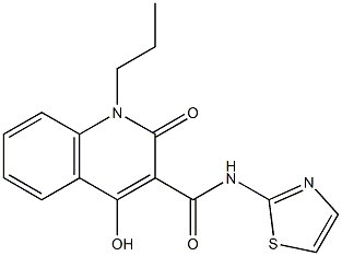 4-hydroxy-2-oxo-1-propyl-N-(1,3-thiazol-2-yl)-1,2-dihydro-3-quinolinecarboxamide Struktur