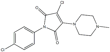 3-chloro-1-(4-chlorophenyl)-4-(4-methyl-1-piperazinyl)-1H-pyrrole-2,5-dione Struktur