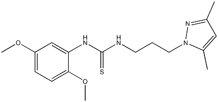 N-(2,5-dimethoxyphenyl)-N'-[3-(3,5-dimethyl-1H-pyrazol-1-yl)propyl]thiourea Struktur