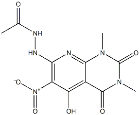 N'-{5-hydroxy-6-nitro-1,3-dimethyl-2,4-dioxo-1,2,3,4-tetrahydropyrido[2,3-d]pyrimidin-7-yl}acetohydrazide Struktur