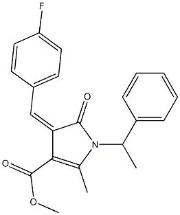 methyl 4-(4-fluorobenzylidene)-2-methyl-5-oxo-1-(1-phenylethyl)-4,5-dihydro-1H-pyrrole-3-carboxylate Struktur