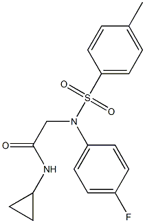 N-cyclopropyl-2-{4-fluoro[(4-methylphenyl)sulfonyl]anilino}acetamide Struktur