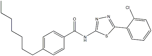 N-[5-(2-chlorophenyl)-1,3,4-thiadiazol-2-yl]-4-heptylbenzamide Struktur