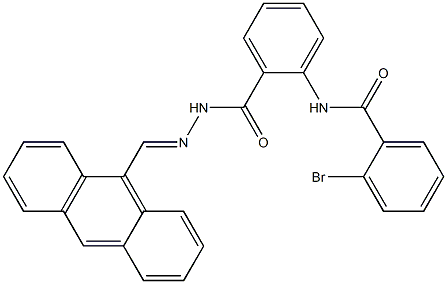 N-(2-{[2-(9-anthrylmethylene)hydrazino]carbonyl}phenyl)-2-bromobenzamide Struktur