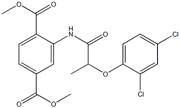 dimethyl 2-{[2-(2,4-dichlorophenoxy)propanoyl]amino}terephthalate Struktur