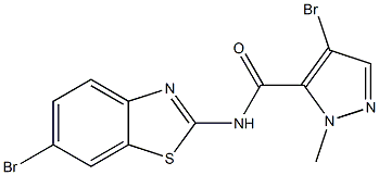 4-bromo-N-(6-bromo-1,3-benzothiazol-2-yl)-1-methyl-1H-pyrazole-5-carboxamide Struktur