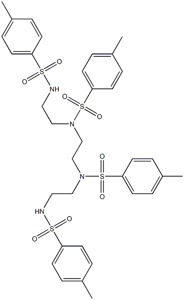 4-methyl-N-(2-{[(4-methylphenyl)sulfonyl]amino}ethyl)-N-{2-[[(4-methylphenyl)sulfonyl](2-{[(4-methylphenyl)sulfonyl]amino}ethyl)amino]ethyl}benzenesulfonamide Struktur