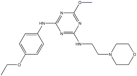 N-[4-(4-ethoxyanilino)-6-methoxy-1,3,5-triazin-2-yl]-N-[2-(4-morpholinyl)ethyl]amine Struktur