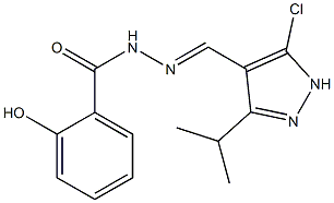 N'-[(5-chloro-3-isopropyl-1H-pyrazol-4-yl)methylene]-2-hydroxybenzohydrazide Struktur