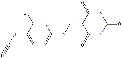 2-chloro-4-({[2,4,6-trioxotetrahydro-5(2H)-pyrimidinylidene]methyl}amino)benzenesulfenyl cyanide Struktur