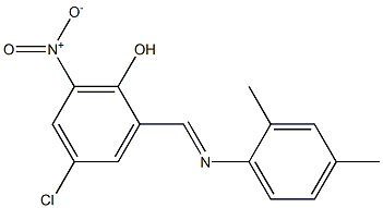 4-chloro-2-{[(2,4-dimethylphenyl)imino]methyl}-6-nitrophenol Struktur