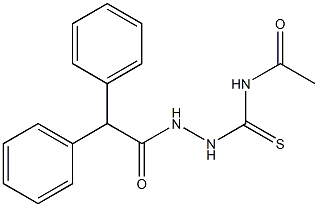 N-{[2-(diphenylacetyl)hydrazino]carbothioyl}acetamide Struktur