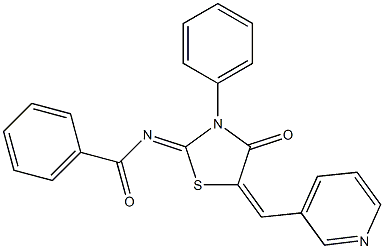 N-[4-oxo-3-phenyl-5-(3-pyridinylmethylene)-1,3-thiazolidin-2-ylidene]benzamide Struktur