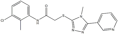 N-(3-chloro-2-methylphenyl)-2-{[4-methyl-5-(3-pyridinyl)-4H-1,2,4-triazol-3-yl]sulfanyl}acetamide Struktur