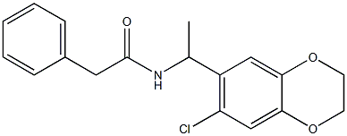 N-[1-(7-chloro-2,3-dihydro-1,4-benzodioxin-6-yl)ethyl]-2-phenylacetamide Struktur