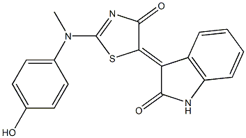 3-(2-[4-hydroxy(methyl)anilino]-4-oxo-1,3-thiazol-5(4H)-ylidene)-1,3-dihydro-2H-indol-2-one Struktur