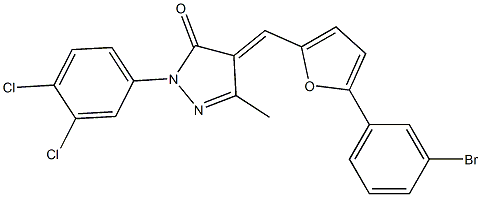 4-{[5-(3-bromophenyl)-2-furyl]methylene}-2-(3,4-dichlorophenyl)-5-methyl-2,4-dihydro-3H-pyrazol-3-one Struktur