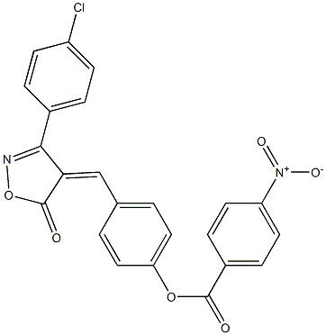 4-[(3-(4-chlorophenyl)-5-oxo-4(5H)-isoxazolylidene)methyl]phenyl 4-nitrobenzoate Struktur