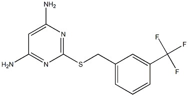 6-amino-2-{[3-(trifluoromethyl)benzyl]sulfanyl}-4-pyrimidinylamine Struktur