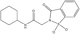 N-cyclohexyl-2-(1,1-dioxido-3-oxo-1,2-benzisothiazol-2(3H)-yl)acetamide Struktur