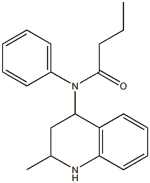 N-(2-methyl-1,2,3,4-tetrahydro-4-quinolinyl)-N-phenylbutanamide Struktur