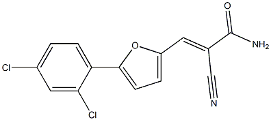 2-cyano-3-[5-(2,4-dichlorophenyl)-2-furyl]acrylamide Struktur