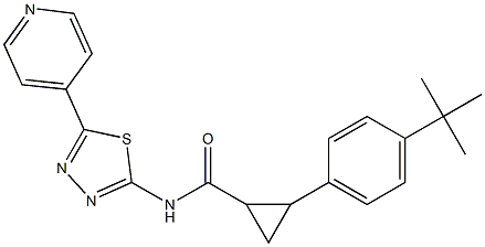 2-(4-tert-butylphenyl)-N-[5-(4-pyridinyl)-1,3,4-thiadiazol-2-yl]cyclopropanecarboxamide Struktur