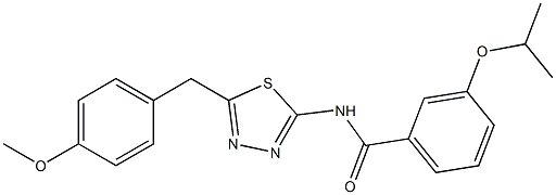 3-isopropoxy-N-[5-(4-methoxybenzyl)-1,3,4-thiadiazol-2-yl]benzamide Struktur